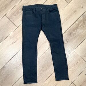 G Star Raw Men Jeans 36x30 Black Button Fly Straight Fit Denim